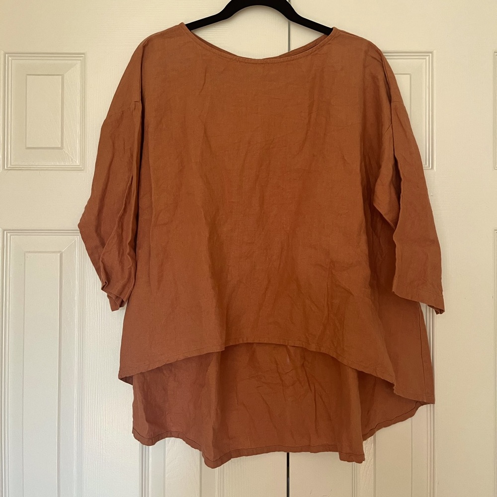 Not Perfect Linen Leaf Top Canyon Clay